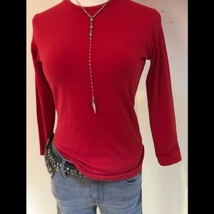 Susana Monaco 3/4sleeve fitted crew w/ 14% stretch